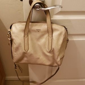 Fossil Gold Genuine leather cross body